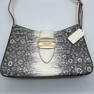 Coach Black and White Snakeskin Embossed Bag